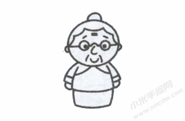 簡(jiǎn)筆畫奶奶畫法步驟圖示04.jpg