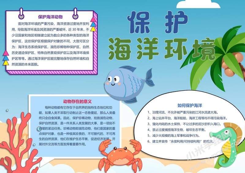 保護(hù)海洋環(huán)境手抄報(bào)內(nèi)容模板無(wú)字版.jpg