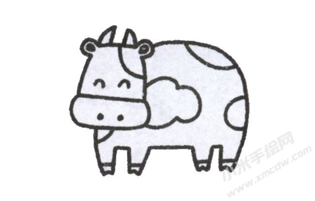 奶牛幼兒簡(jiǎn)筆畫(huà)手繪步驟圖示04.jpg