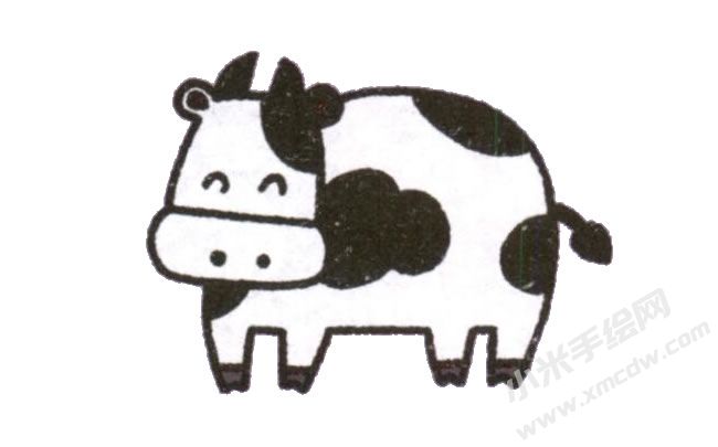 奶牛幼兒簡(jiǎn)筆畫(huà)手繪步驟圖示06.jpg