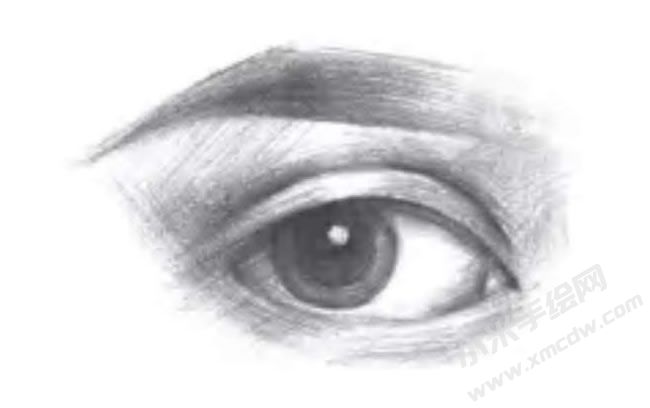 眉毛和眼睛的素描畫(huà)法步驟圖示04.jpg