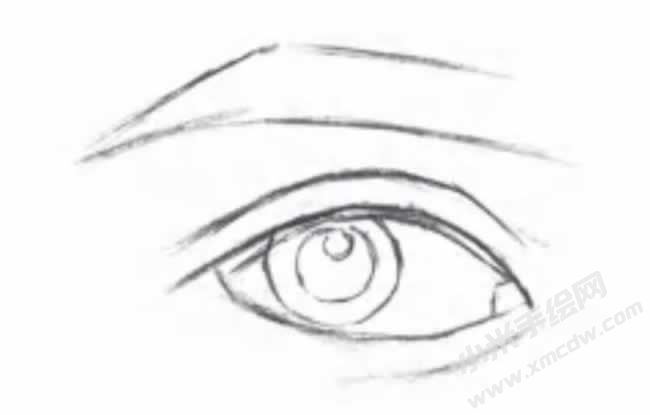 眉毛和眼睛的素描畫(huà)法步驟圖示02.jpg