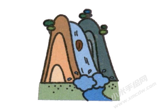簡(jiǎn)筆畫(huà)瀑布畫(huà)法步驟圖示06.jpg