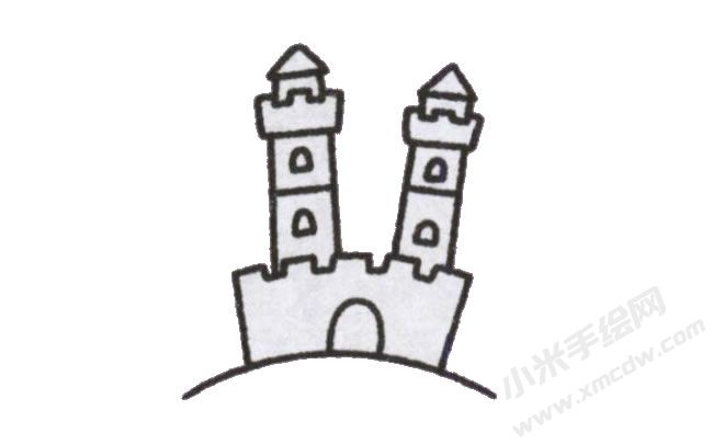 簡(jiǎn)筆畫(huà)城堡畫(huà)法步驟圖示03.jpg