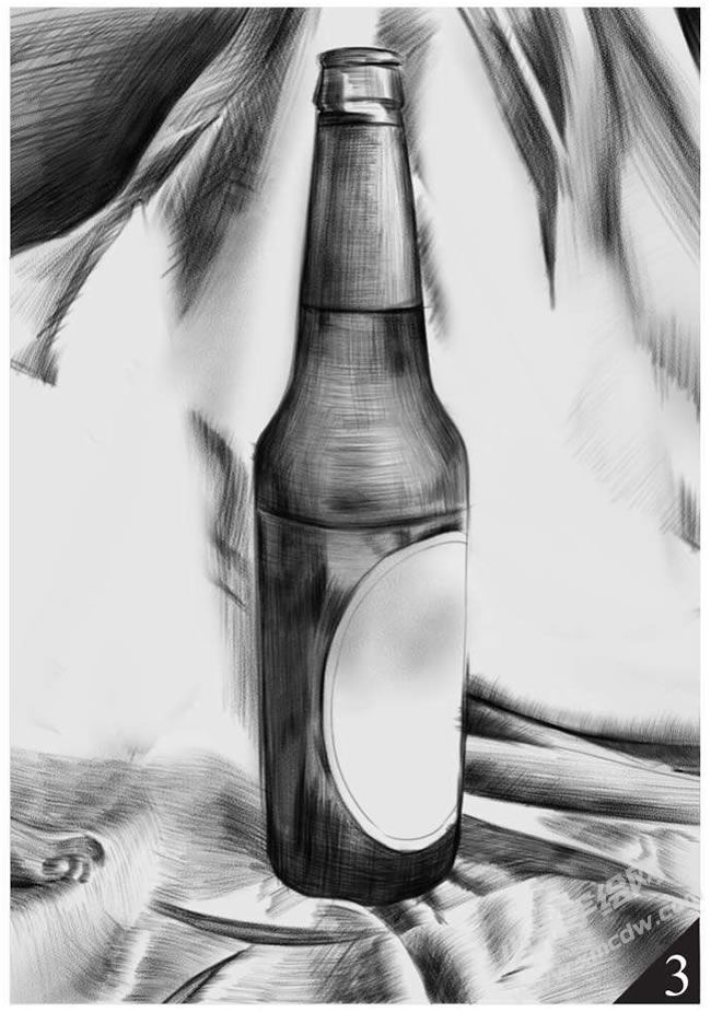 啤酒瓶素描畫法步驟圖示03.jpg