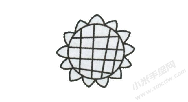 一步一筆簡(jiǎn)筆畫向日葵步驟圖示03.jpg