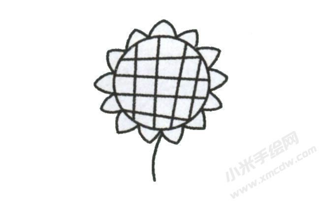 一步一筆簡(jiǎn)筆畫向日葵步驟圖示04.jpg