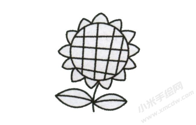 一步一筆簡(jiǎn)筆畫向日葵步驟圖示05.jpg