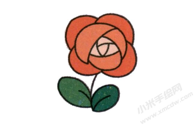 一步一筆簡筆畫玫瑰花步驟圖示06.jpg
