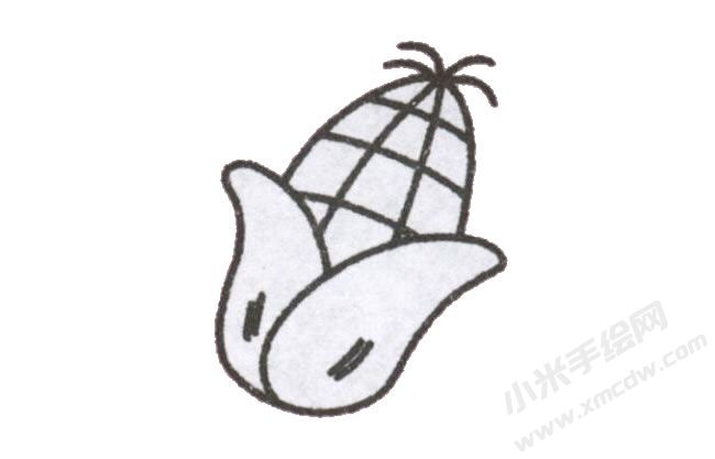 簡筆畫玉米畫法步驟圖示04.jpg