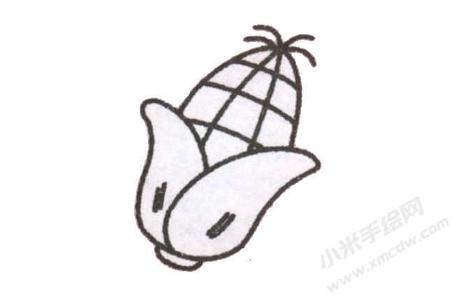 簡筆畫玉米畫法步驟圖示05.jpg