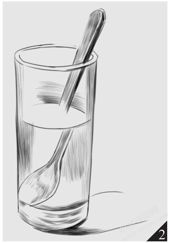 玻璃水杯素描畫法步驟圖示02.jpg