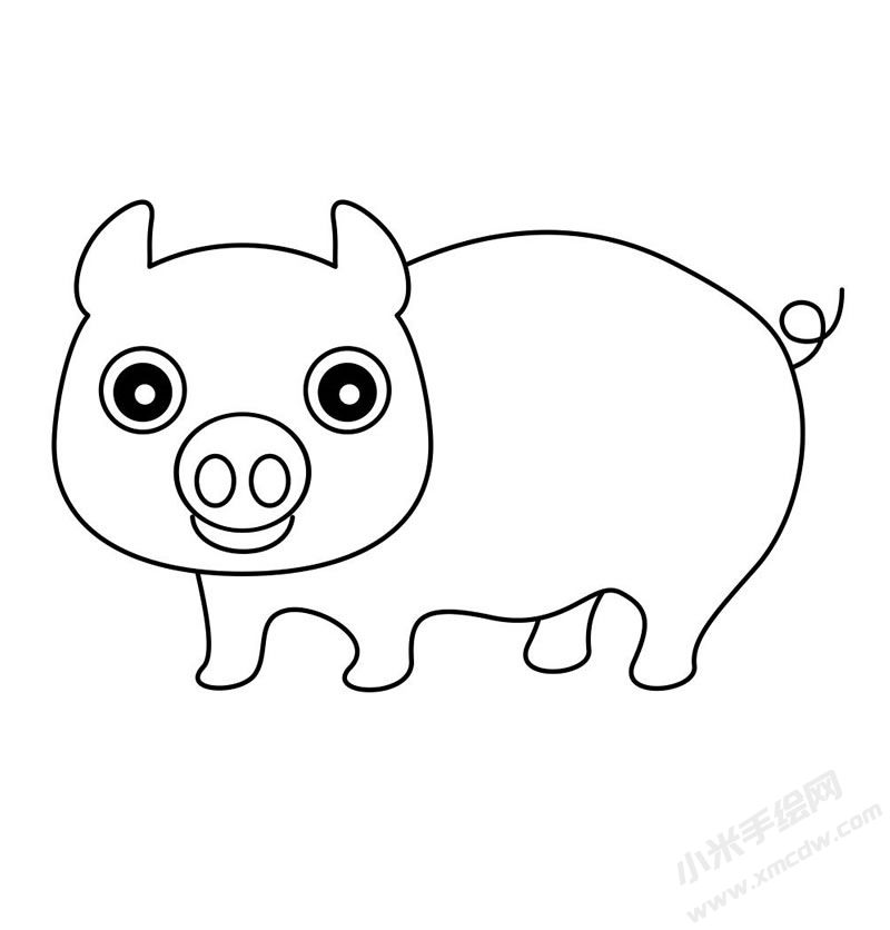 小豬簡(jiǎn)筆畫圖片
