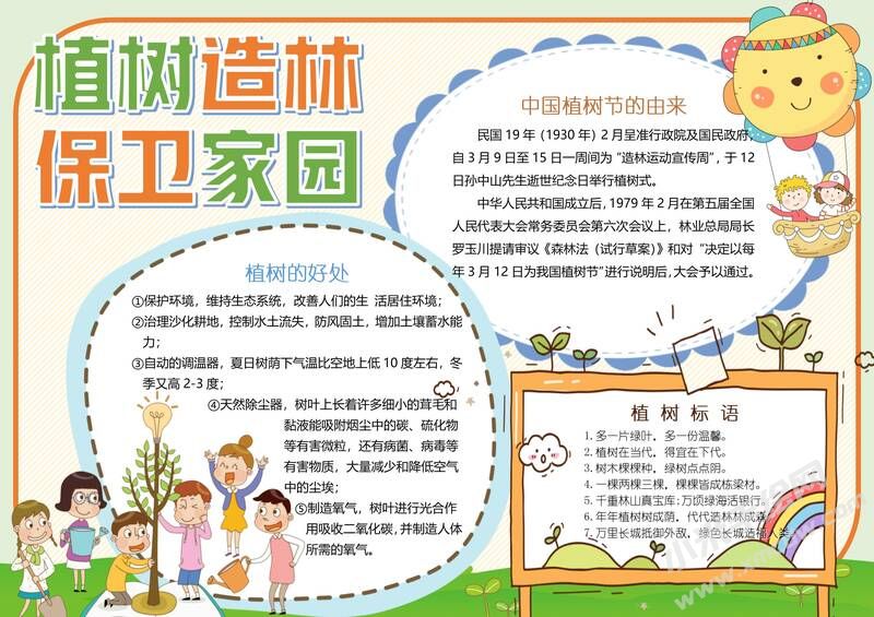 植樹造林保衛(wèi)家園手抄報內(nèi)容模板有字版.jpg