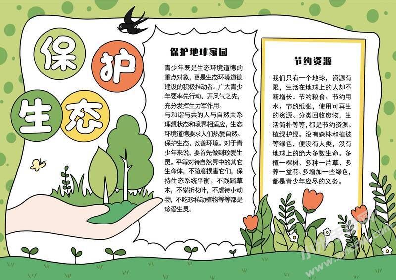 保護(hù)生態(tài)手抄報(bào)內(nèi)容模板有字版.jpg
