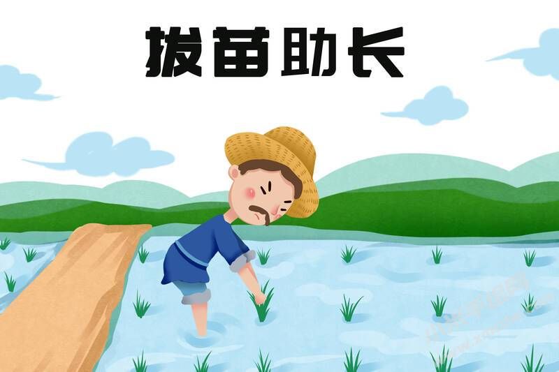拔苗助長成語插畫彩圖.jpg