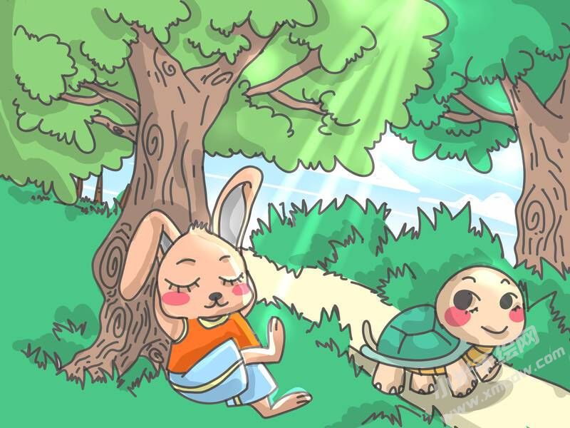 龜兔賽跑兒童插畫彩圖稿.jpg