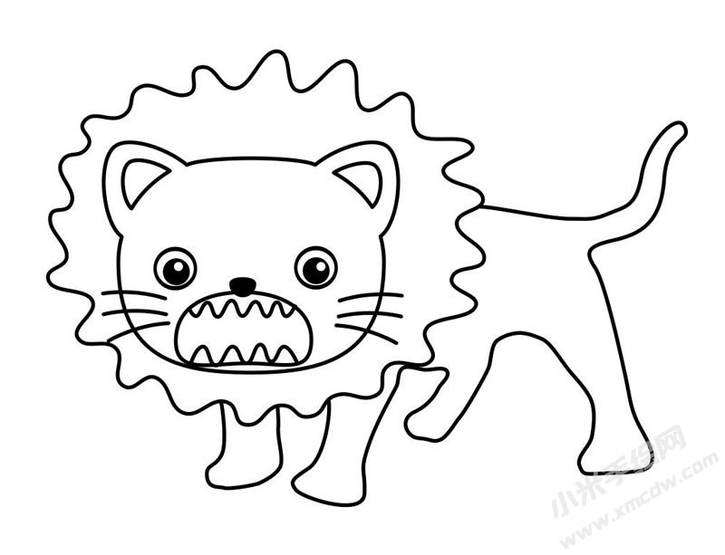 雄獅子簡筆畫高清大圖.jpg