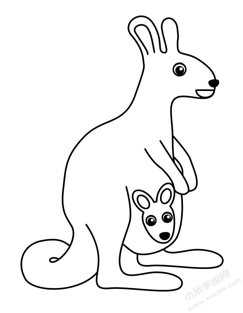 袋鼠簡(jiǎn)筆畫圖片