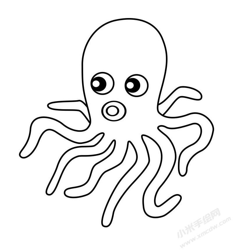 章魚簡筆畫圖片