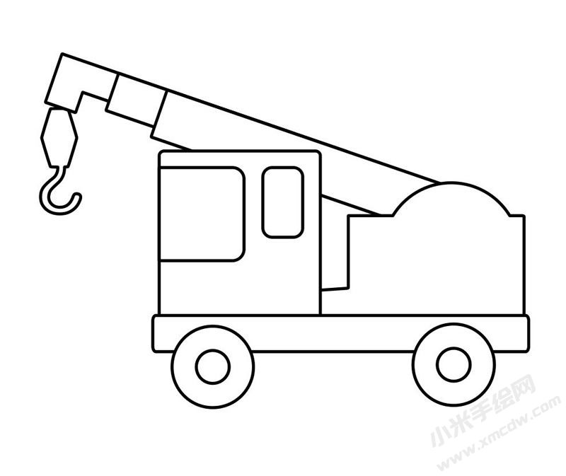 吊車簡筆畫圖片