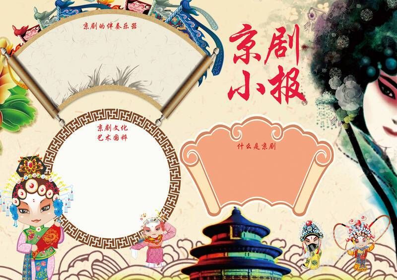 京劇小報(bào)手抄報(bào)內(nèi)容模板彩色無字（第一版）.jpg