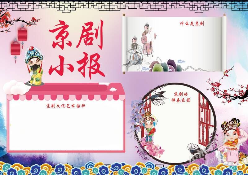 京劇小報(bào)手抄報(bào)內(nèi)容模板彩色無字（第二版）.jpg