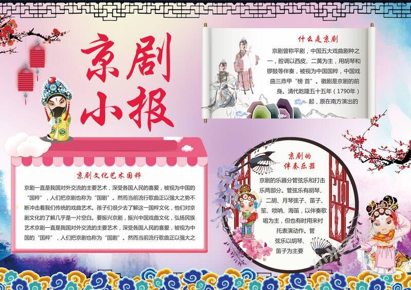 京劇小報(bào)手抄報(bào)內(nèi)容模板彩色有字（第二版）.jpg
