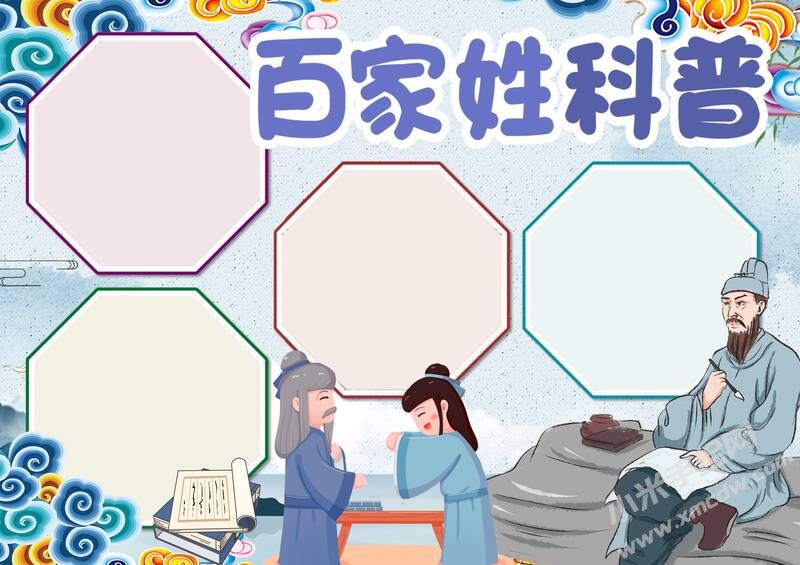 百家姓科普手抄報(bào)內(nèi)容模板無(wú)字版.jpg