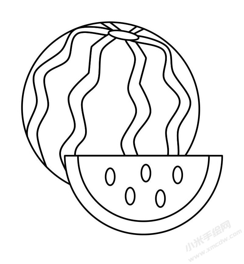 西瓜簡(jiǎn)筆畫(huà)圖片高清大圖