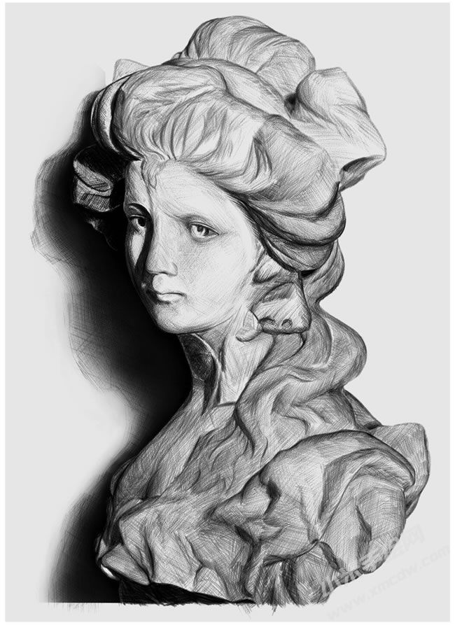 西洋少女胸像素描圖片.jpg