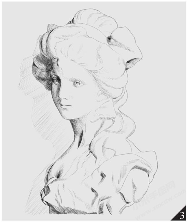 西洋少女胸像的素描畫法步驟圖示03.jpg