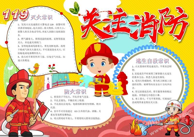 關(guān)注消防手抄報(bào)模板有字版（第二版）.jpg