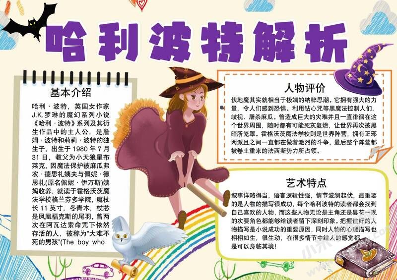 哈利波特解析手抄報模板有字版.jpg