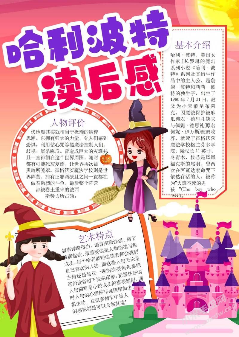 哈利波特讀后感手抄報模板有字版（第二版）.jpg