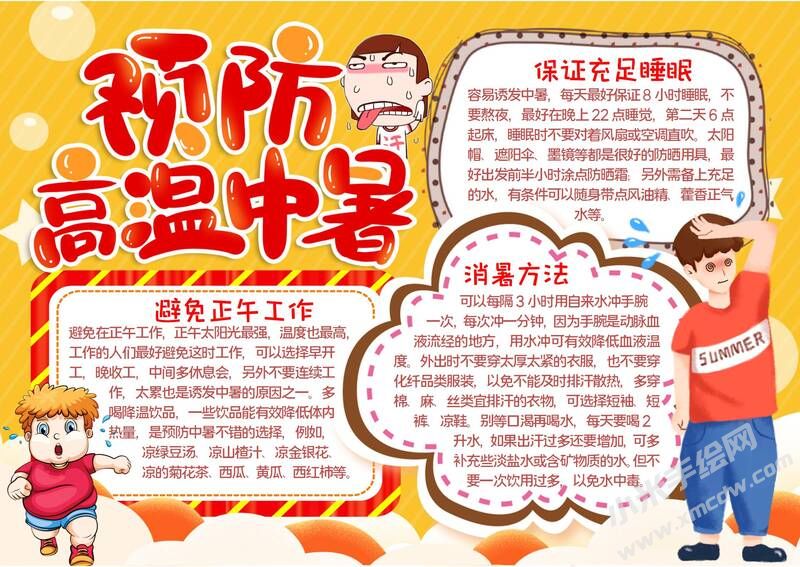 預(yù)防高溫中暑手抄報模板有字版.jpg