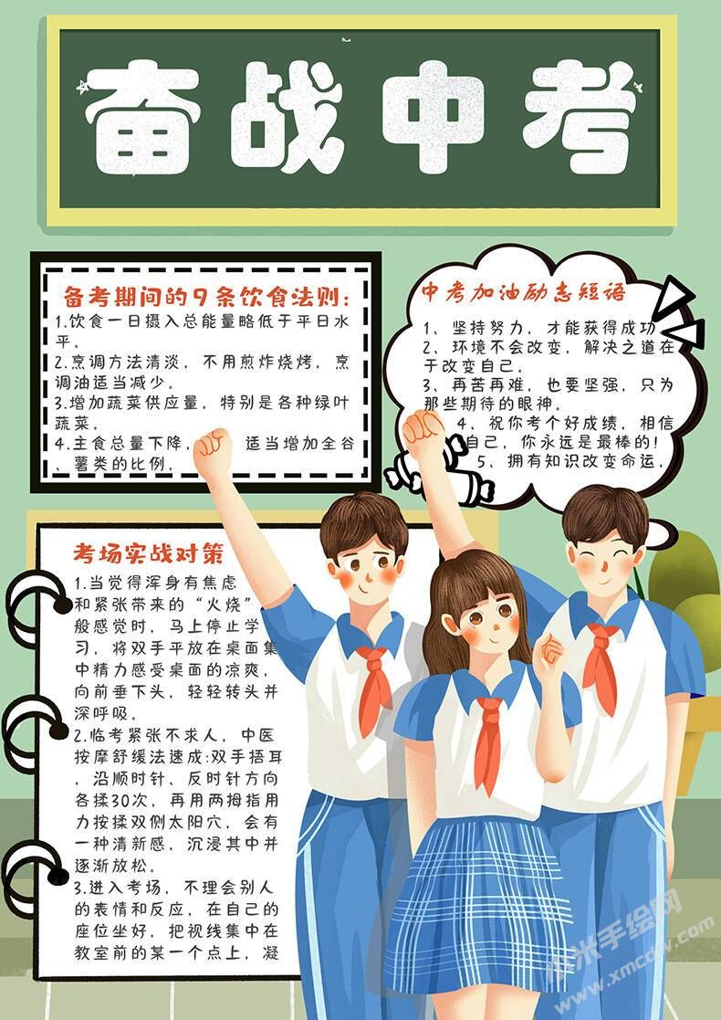 奮戰(zhàn)中考手抄報模板有字版.jpg