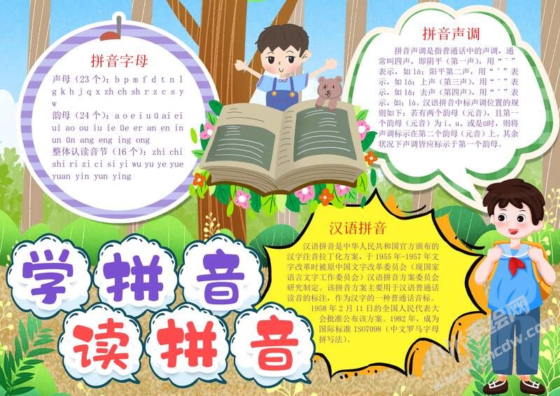學(xué)拼音讀拼音手抄報模板有字版.jpg