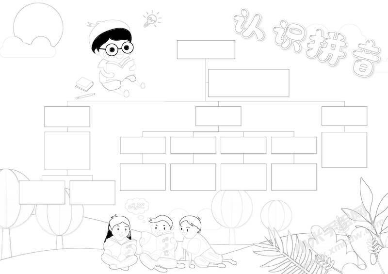認(rèn)識(shí)拼音手抄報(bào)黑白線稿.jpg