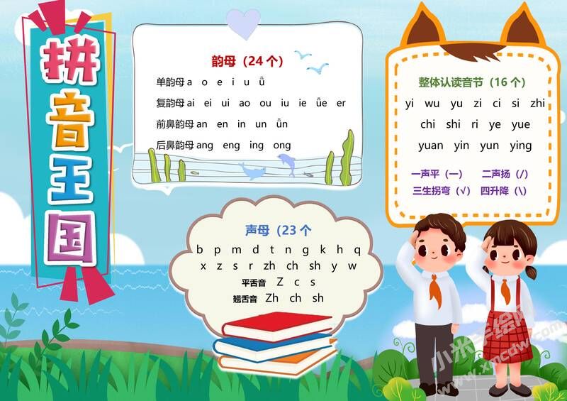拼音王國手抄報模板有字版.jpg