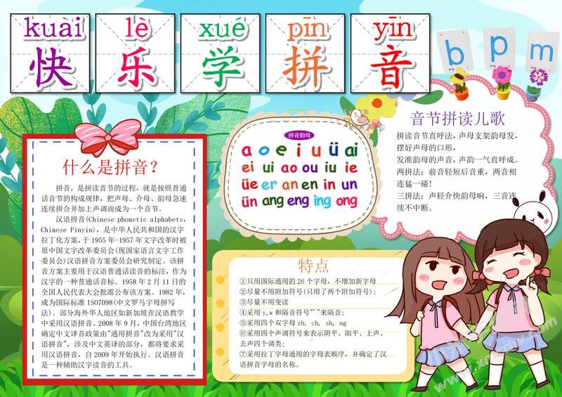 快樂學拼音手抄報模板有字版（第二版）.jpg