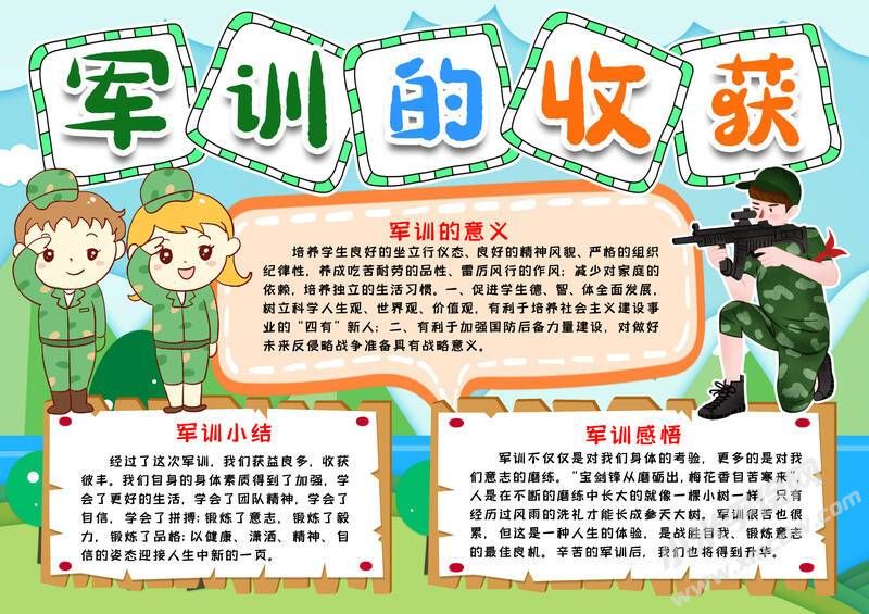 軍訓(xùn)的收獲手抄報(bào)模板有字版.jpg