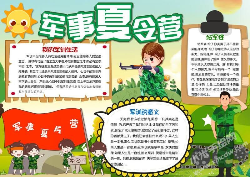 軍事夏令營手抄報(bào)模板有字版.jpg