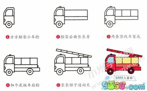 消防車簡(jiǎn)筆畫步驟.JPEG