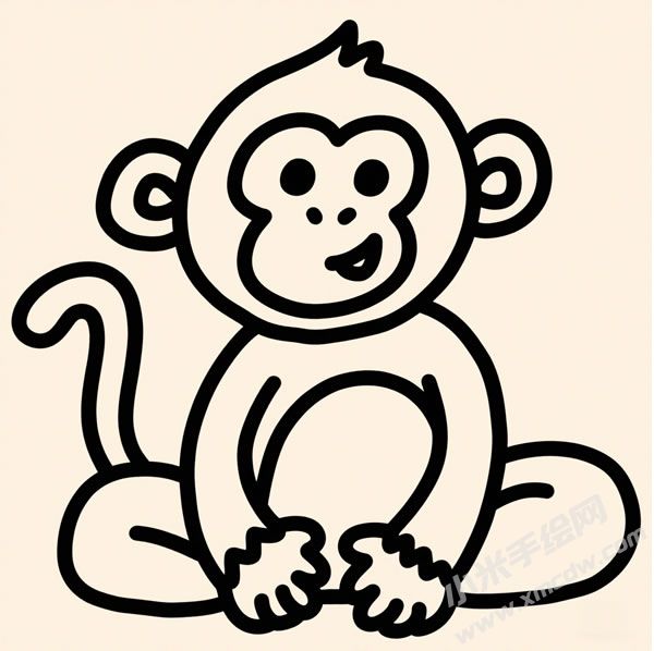 坐姿猴子簡(jiǎn)筆畫.jpg