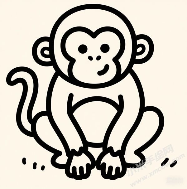 蹲姿猴子簡(jiǎn)筆畫.jpg