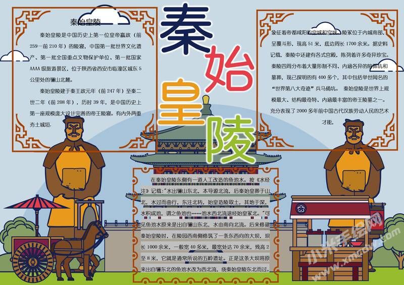 秦始皇陵手抄報(bào)模板有字版.jpg