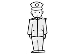 警察幼兒簡筆畫步驟圖示