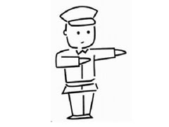 交通警察幼兒簡筆畫步驟圖示