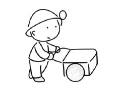 礦工幼兒簡筆畫步驟圖示